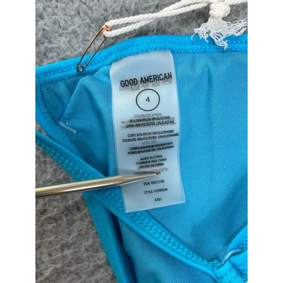 Good American Womens Size 4 / US XL Perfect Fit Bikini Top Atomic Blue NWT - Picture 3 of 10